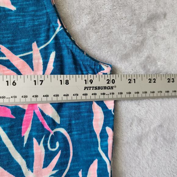 Lilly Pulitzer Dress Womens XL Floral Maxi Tank Essie Tidal Wave It's Prime Time - Picture 9 of 11
